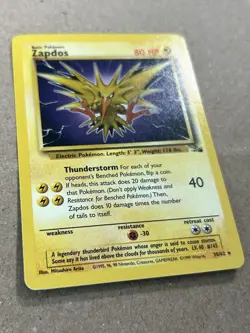 Zapdos Fossil 30/62 Non-Holo Unlimited Rare Pokemon TCG WOTC 1999 Mint Condition - Image 3