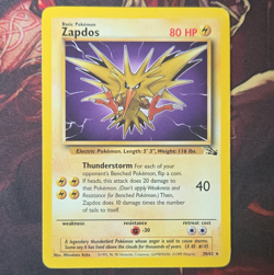 Zapdos 30/62 Fossil Non Holo Rare Unlimited Edition 1999 Pokemon TCG HP - Image 1