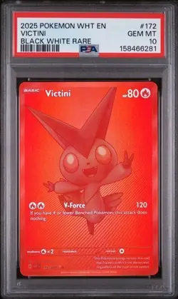 Pokemon Victini Black White Rare Holo PSA 10 2025 172/086 Sv: White Flare TCG - Image 1