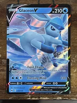 Glaceon V 038/159 Ultra Rare Holo Crown Zenith Pokemon TCG - Image 1
