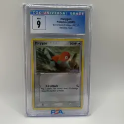 CGC Mint 9 Porygon Reverse Holo 69 Pokemon Unseen Forces - Blue Label - Chumlee - Image 2