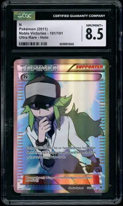 2011 Pokemon Noble Victories N Trainer FULL ART #101 CGC 8.5 NM/MINT+ - Image 1