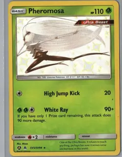 Pheromosa SV5/SV94 Shiny Rare Hidden Fates Shiny Vault Pokemon Holo Near Mint - Image 1