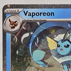 🌀 Double Swirl Pokemon TCG Prismatic Vaporeon 168 Black Star Promo Cosmos - Image 3