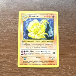 Ninetales Shadowless 1st Edition Holo Pokemon Base set. - Image 1