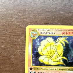 Ninetales Shadowless 1st Edition Holo Pokemon Base set. - Image 4