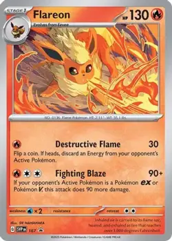 Pokemon Flareon (Cosmos Holo SWIRL) 167 Scarlet & Violet Holo Promo NM - Image 1