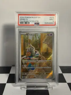 2024 POKEMON PALDEAN FATES POKEMON ETB PROMO #075 MIMIKYU PSA 9 - Image 1