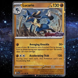 Lucario 114/198 Cosmos Holo Scarlet & Violet Stamped Pokemon Card Near Mint NM - Image 1