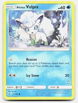 Alolan Vulpix 21/145 Common Guardians Rising Pokemon DMG - Image 1