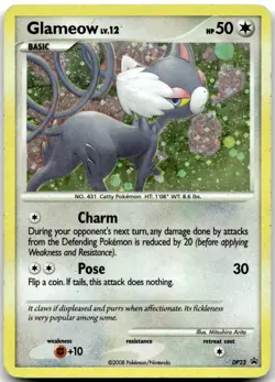 Glameow DP23 Holo Promo Diamond and Pearl Promos Lightly Played - Image 1