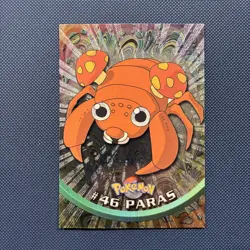 MP - Pokemon Topps Paras #46 TV Animation Edition Sunrays Silver Foil - Image 1