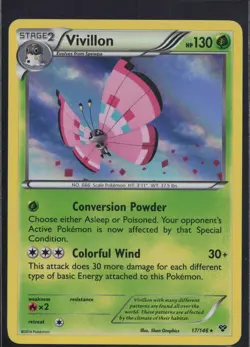 Vivillon 17/146 Holo Rare XY Pokemon Near Mint - Image 1