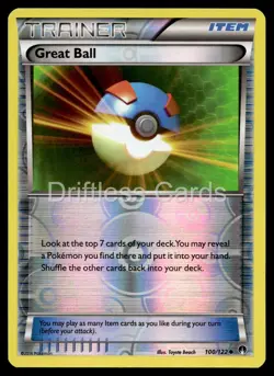 Great Ball 100/122 Uncommon BREAKpoint Pokemon Reverse Holo LP - Image 1