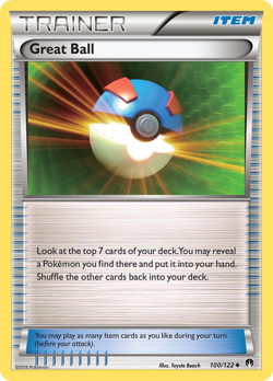 Great Ball 100/122 Uncommon BREAKpoint Pokemon Reverse Holo LP - Image 3