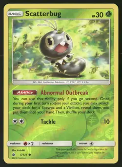 Scatterbug 5/131 Common Forbidden Light Pokemon Reverse Holo LP - Image 1