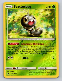 Scatterbug 5/131 Common Forbidden Light Pokemon Reverse Holo NM - Image 1
