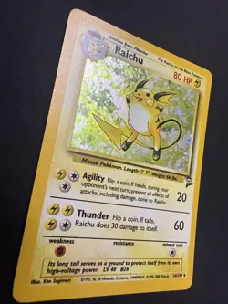 Raichu 16/130 Holo WOTC Pokemon Card – Base Set 2 2000 – Vintage - LP - Image 2