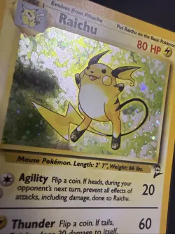 Raichu 16/130 Holo WOTC Pokemon Card – Base Set 2 2000 – Vintage - LP - Image 3