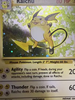 Raichu 16/130 Holo WOTC Pokemon Card – Base Set 2 2000 – Vintage - LP - Image 4