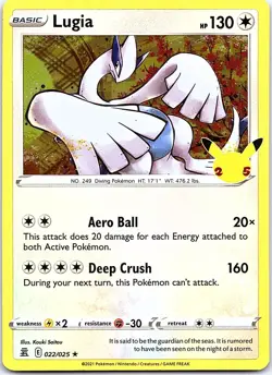 Lugia 022/025 Rare Celebrations Pokemon Holo Near Mint - Image 1