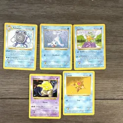 Pokemon TCG Base Set WOTC 1999 5-Card Lot Poliwhirl Seel Squirtle +2 shadowless - Image 1