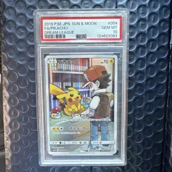 Pokemon 2019 Japanese SM11b Dream League Pikachu 054/049 Holo PSA 10 - Image 1