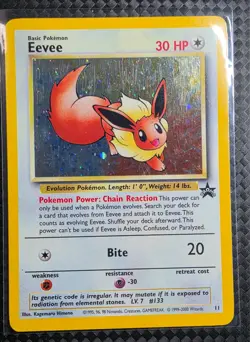 2000 Black Star Promo Pokemon League Holo Eevee #11 LP Vintage Pokemon WOTC TCG - Image 2