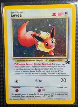 2000 Black Star Promo Pokemon League Holo Eevee #11 LP Vintage Pokemon WOTC TCG - Image 3