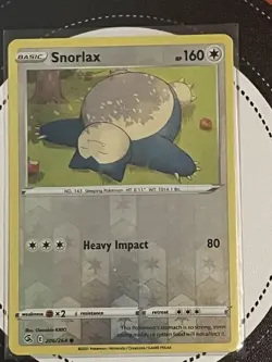 Snorlax 206/264 Reverse Holo Fusion Strike Pokemon Card NM - Image 1