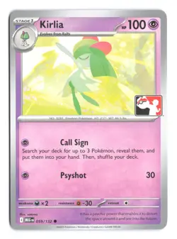 Pokemon Kirlia Mega Evolution 059/132 Prize Pack Series 9 Non Holo - Image 1