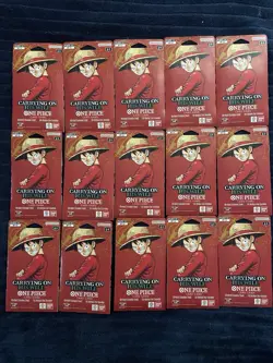 Lot of 15 Sleeved One Piece OP-13 Carrying On His Will Booster Packs - Image 1