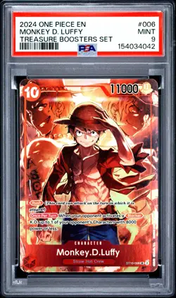 2024 ONE PIECE PROMOS TREASURE BOOSTERS SET #006 MONKEY D. LUFFY PSA 9 - Image 1