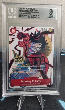 Monkey.D. Luffy ST01-012 SR Promo - 3rd Anniversary 2025 One Piece BGS 9 English - Image 1