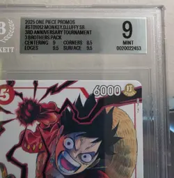 Monkey.D. Luffy ST01-012 SR Promo - 3rd Anniversary 2025 One Piece BGS 9 English - Image 2