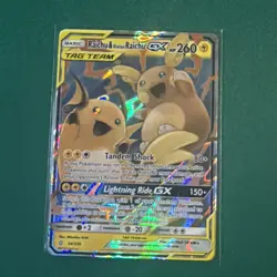 Raichu & Alolan Raichu-GX ⭐ 54/236 Holo Rare GX Unified Minds 2019 Pokemon NM - Image 3