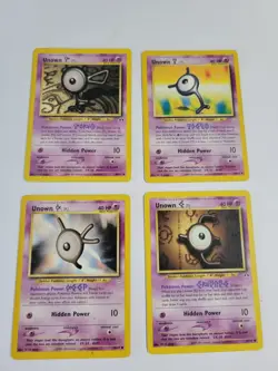 Nintendo Pokemon TCG Neo Discovery 4-Card Lot Unown 2001 Non-Holo 48/75+ - Image 1