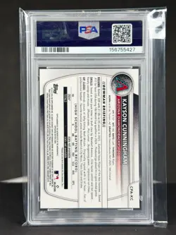 Kayson Cunningham 2025 Bowman Draft Chrome 1st Bowman On Card AUTO PSA 9 MINT - Image 2