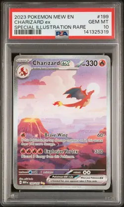 2023 POKEMON MEW EN-151 SPECIAL ILLUSTRATION RARE #199 CHARIZARD EX PSA 10 - Image 1