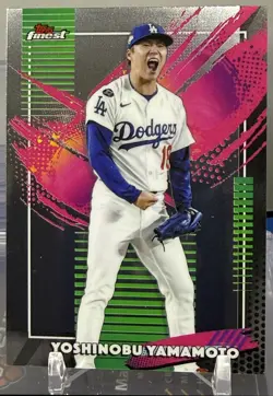 2026 Topps Finest Yoshinobu Yamamoto Rare #215 Dodgers - Image 1