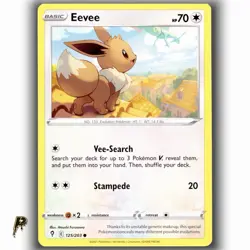 Pokemon Evolving Skies Eevee 125/203 Non Holo Common Card NM - Image 1