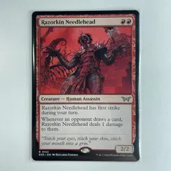 Razorkin Needlehead #153 Magic Duskmourn: House Of Horror MTG Card LP - Image 1