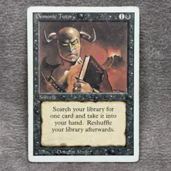 MTG Demonic Tutor Revised Edition 3ED Non-Foil MP Magic Card - Image 1