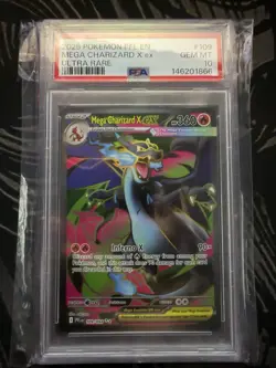 2025 POKEMON PFL EN-PHANTASMAL FLAMES ULTRA RARE #109 MEGA CHARIZARD X EX PSA 10 - Image 1