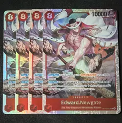 Playset Bandai One Piece TCG Edward.Newgate OP16-003 Parallel Foil Red EN x4 - Image 1