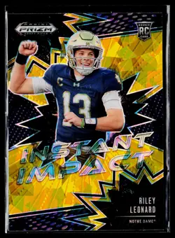 2025 Panini Prizm Draft Picks #II-RLD Riley Leonard Instant Impact Gold Ice - Image 1