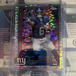 Jaxson Dart 2025 Topps Chrome Pulsar Refractor Rookie Giants - Image 1