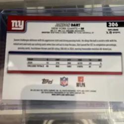Jaxson Dart 2025 Topps Chrome Pulsar Refractor Rookie Giants - Image 2