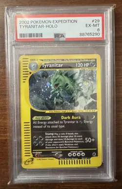 2002 Pokemon Expedition Tyranitar Holo #29 PSA 6 WOTC e-Reader - Image 1