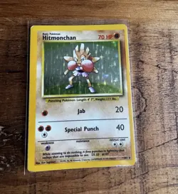 WOTC Hitmonchan Base Set 7/102 Holo Rare English 1999 70 HP Pokemon TCG Card - Image 1